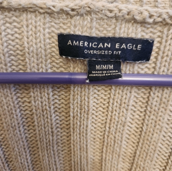 American Eagle Gray Cardigan Oversized Fit Size M #R408 - Picture 2 of 5